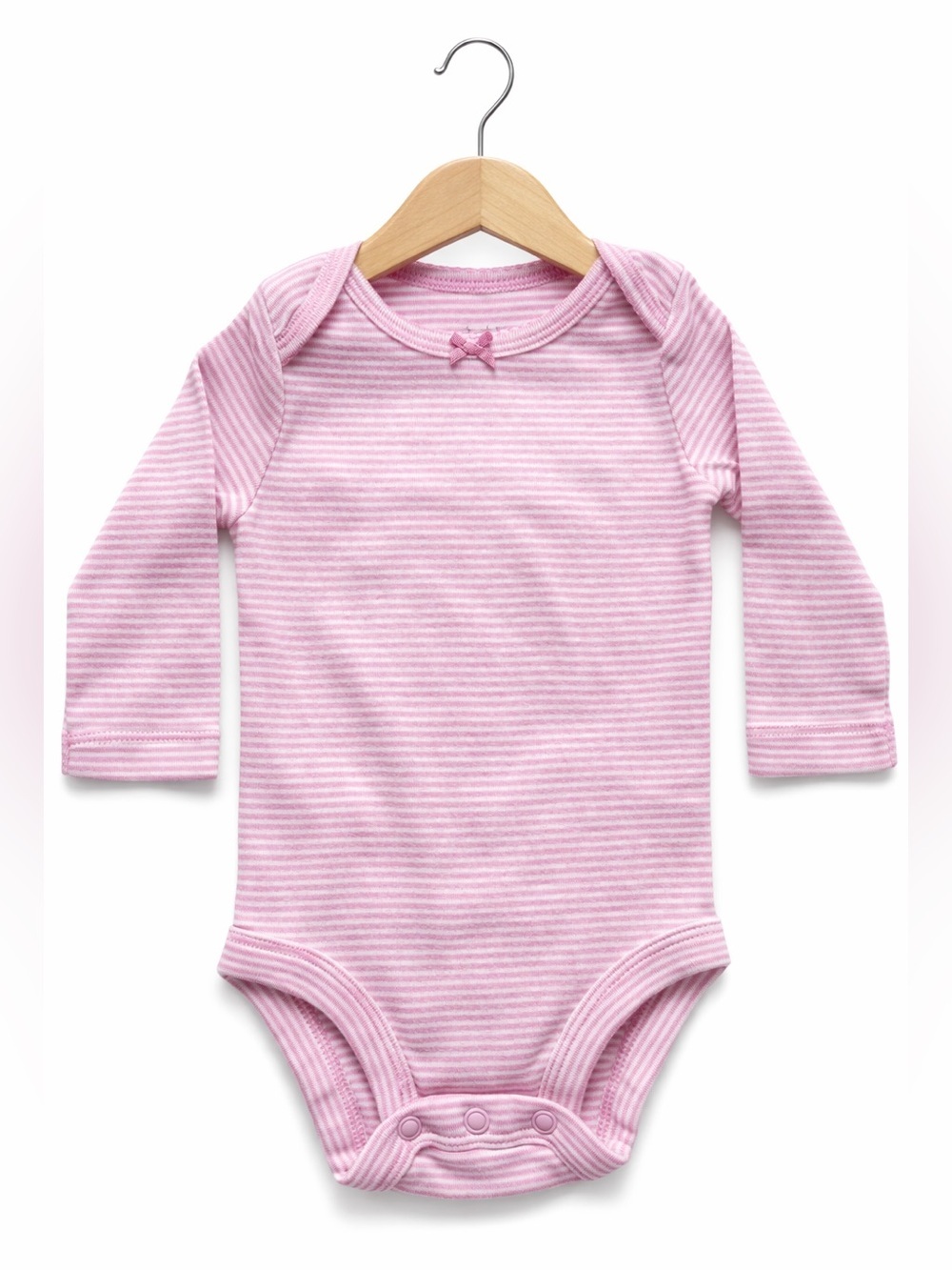 10/$15 Carter's Pink Striped Long Sleeve Bodysuit Size 3 Months